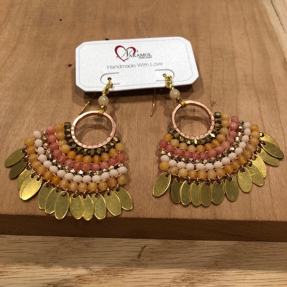 Nakamol Jewelry - Nakamol Gold flake and Beaded Earring